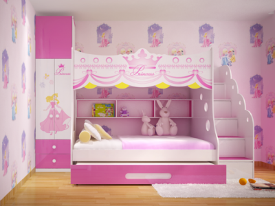 Mẫu Giường Bé Gái HM-1040